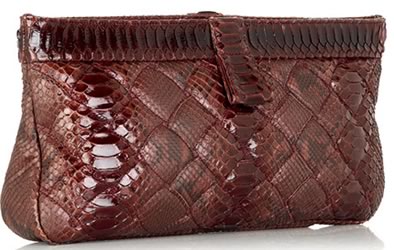 Bottega Veneta: клатч из кожи питона