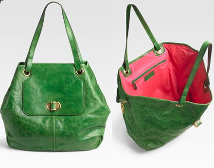 Alexander McQueen: сумка Melrose Tote in Kelly Green