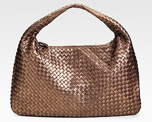 Bottega Veneta: сумка Metallic Woven Hobo