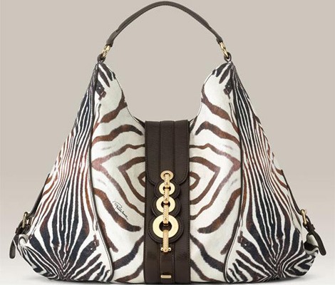 Roberto Cavalli: сумка Animal Print Calf Hair Hobo