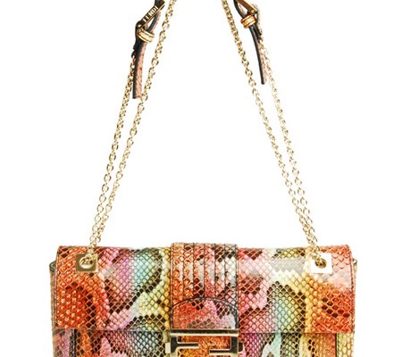 Fendi: радужный Python Baguette