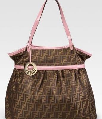Fendi Nylon Logo Print Tote